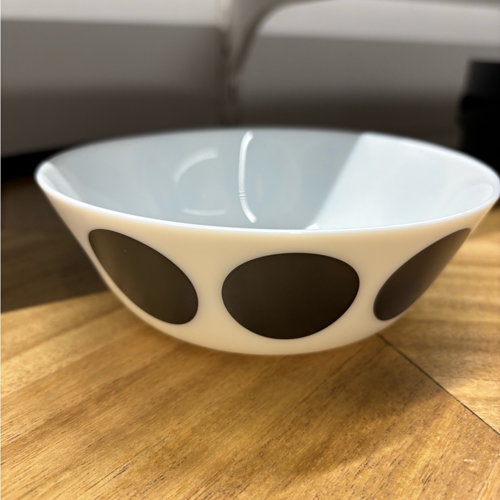 4 piece IKEA White & black Bowl w Black Dot Pattern for cereal soup oatmeal new - Picture 7 of 9